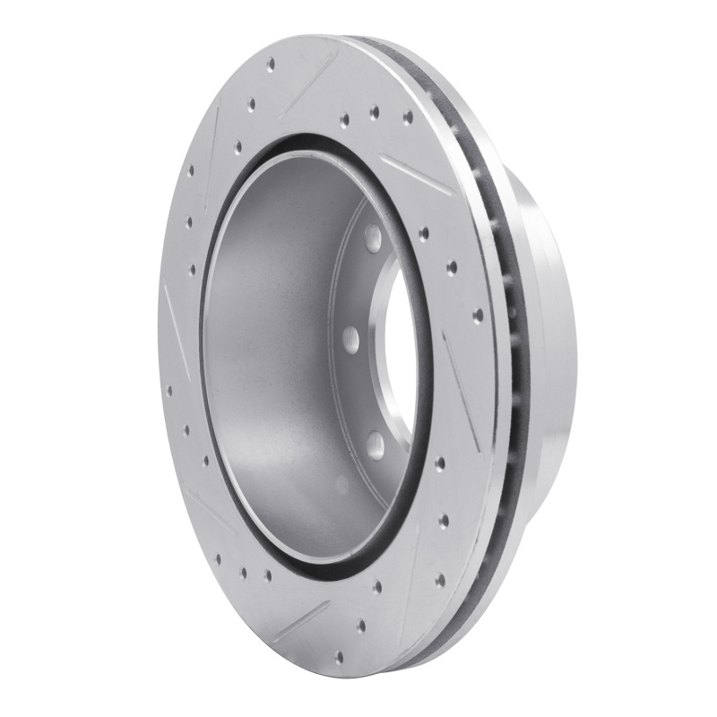 Chevrolet Silverado 2500 HD Classic Brake Rotor (1) - Rear Right - R1 Concepts - Drilled & Slotted - Silver - `99-`20